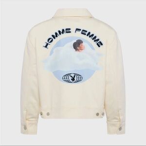 Homme Femme x Playboy Fantasy Jacket white cream men’s graphic NWT Sz S $295